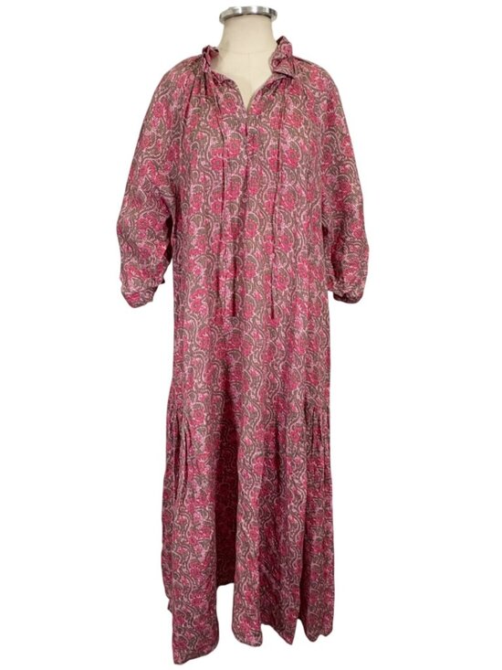 Wiggy Kit Dresses & Skirts - Wiggy Kit Linen Floral Tiered Boho Maxi Dress Size Small